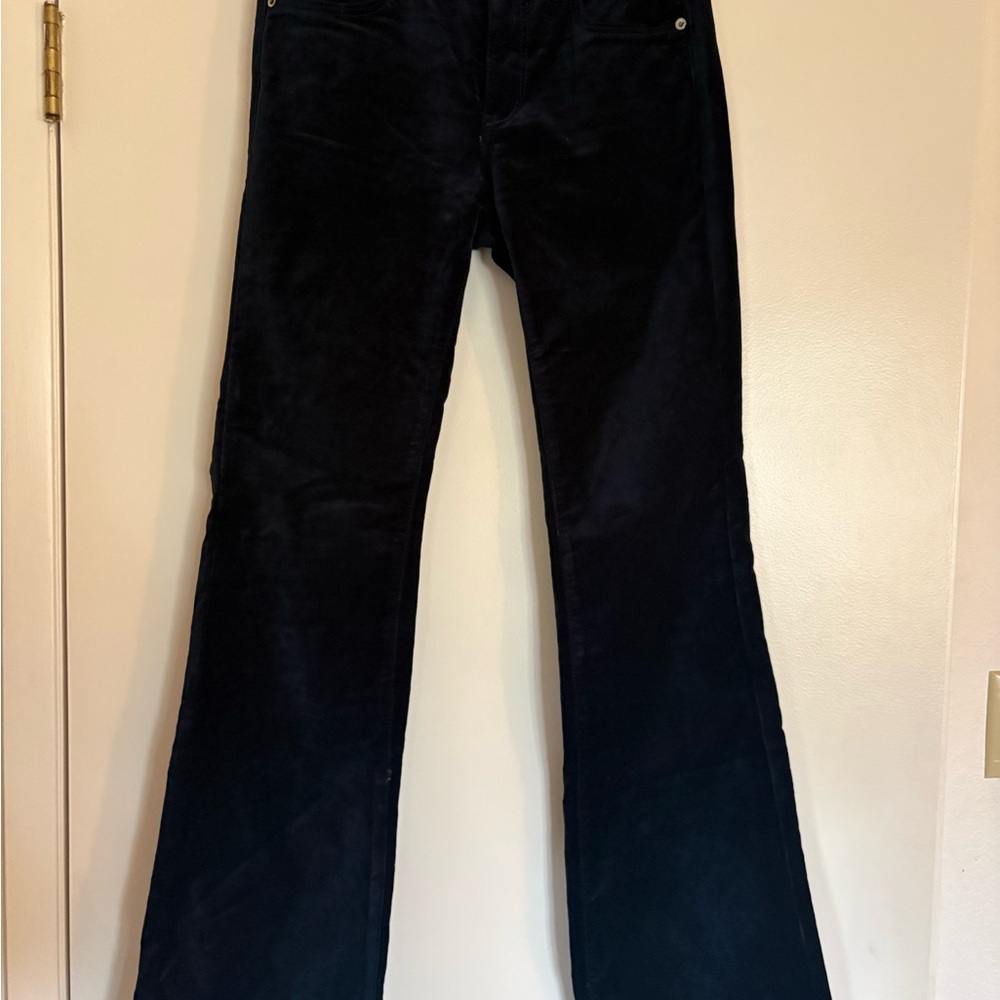Pilcro Blue Velvet Flare Pants